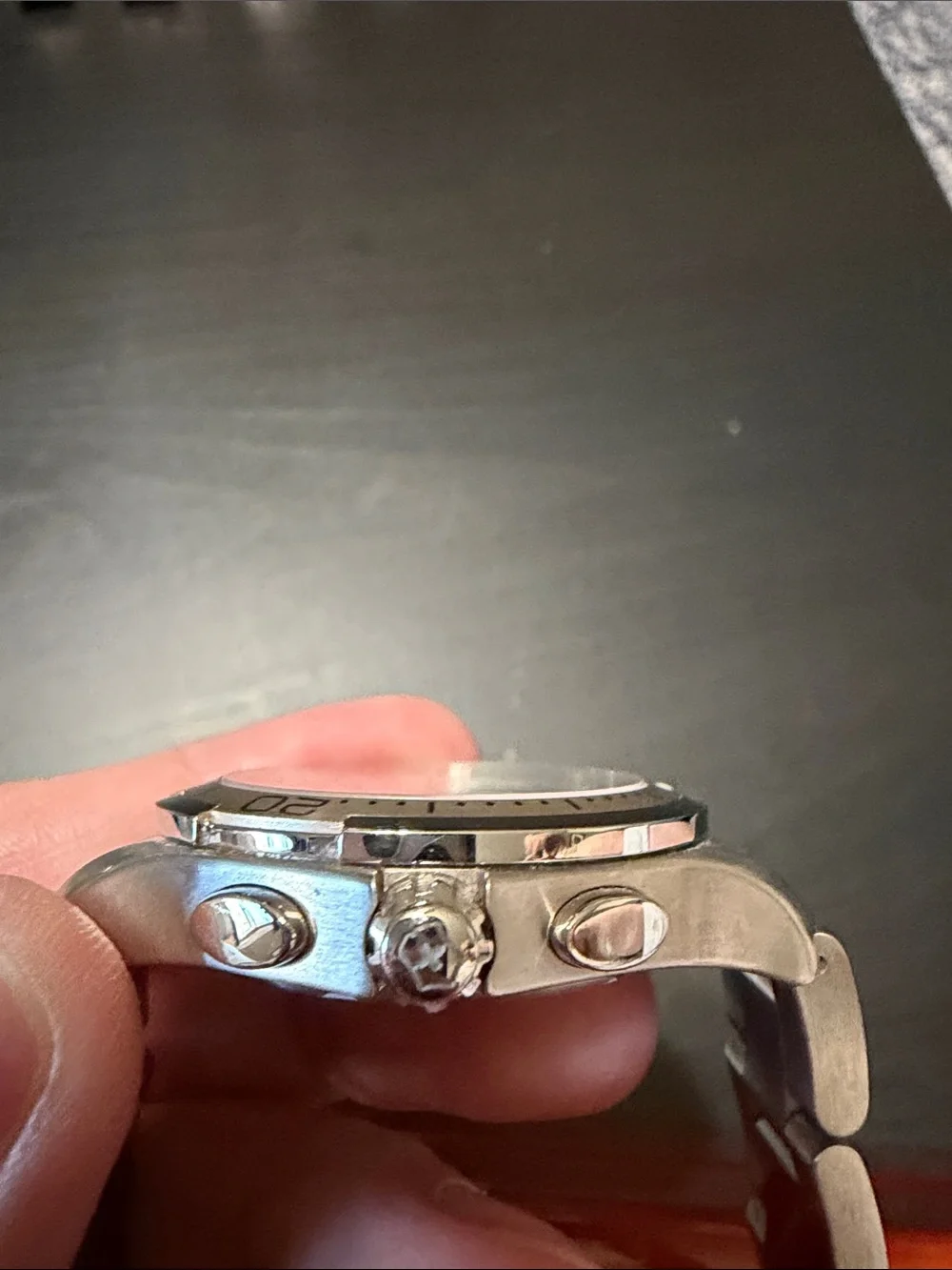 Victorinox Silver Stainless Steel Chronograph with Mother-of-Pearl Dial